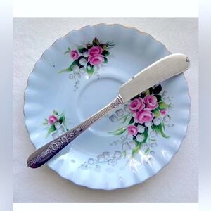 Vintage Silver Floral Butter Knife